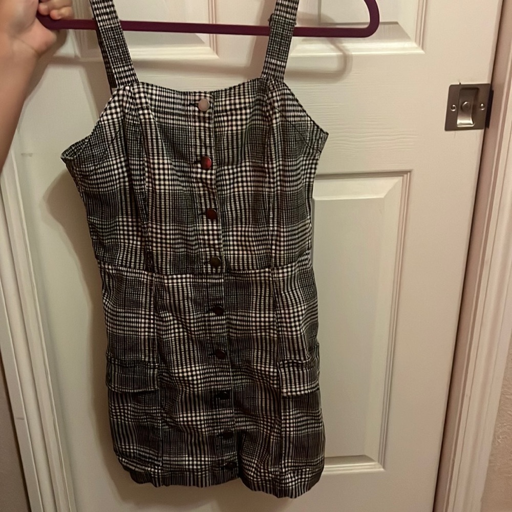 Black and white plaid dress